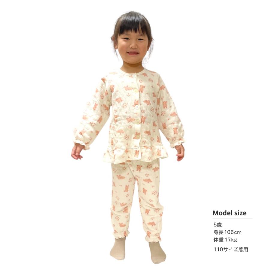 パジャマ キッズ 長袖 キルト 腹巻付き 秋冬 冬 ルームウェア セットアップ 綿 子供 男の子 女の子 部屋着 80 90 95