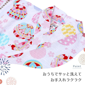 女の子 甚平 繚乱花火 80-160size