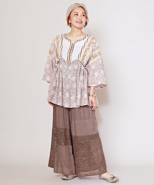 Amina/ids5127/レリーアパンツ/khaki チャイハネ CAYHANE
