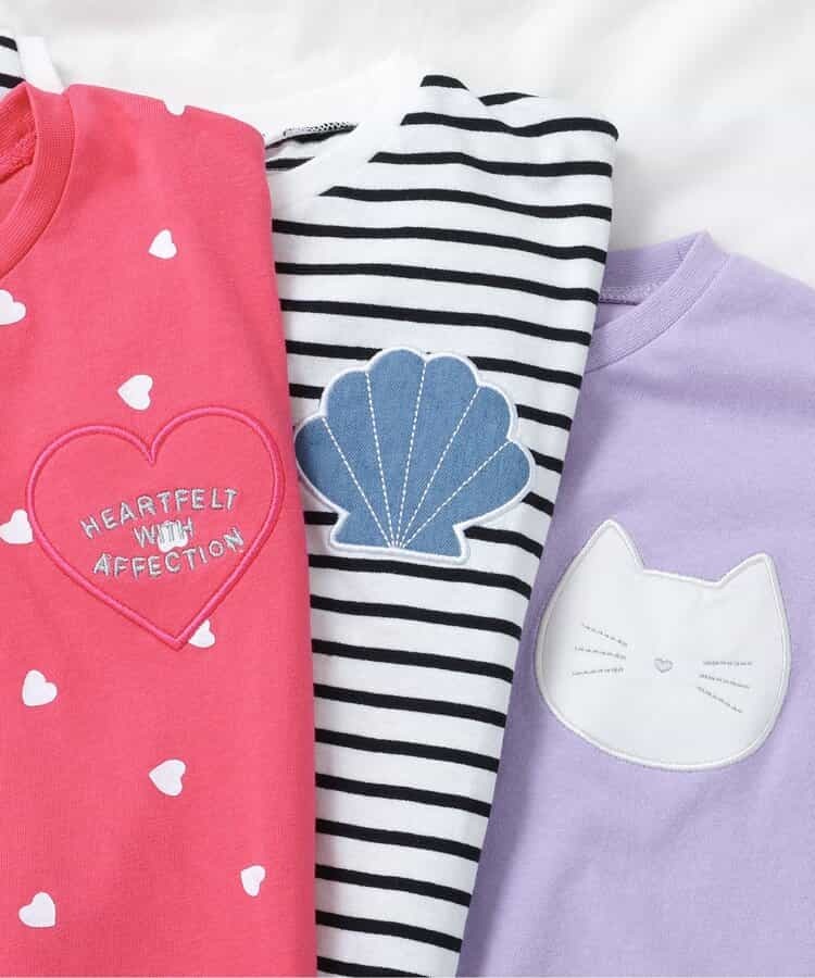 apres les cours アソートモチーフ・ポケットTシャツ