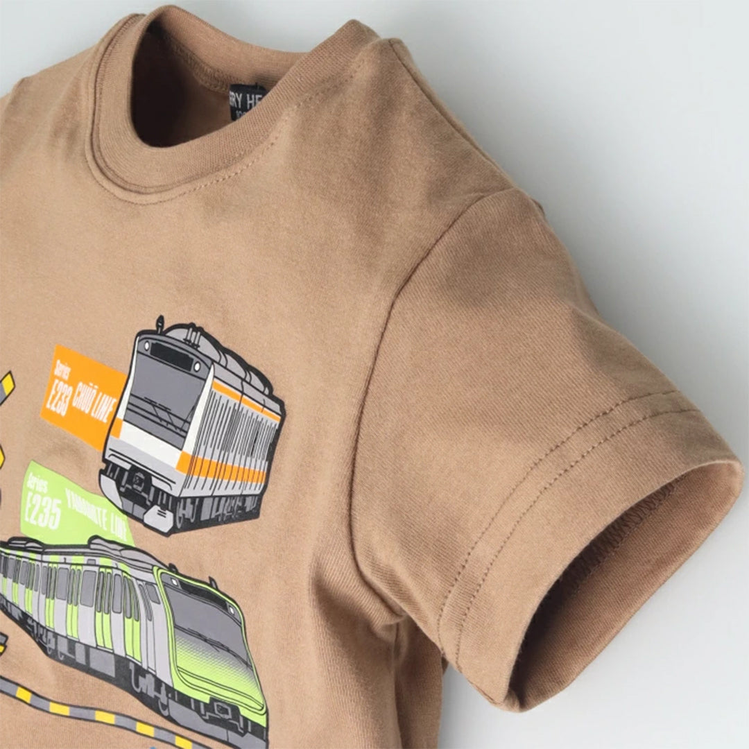 Hungry Heart 在来線電車プリント半袖Ｔシャツ
