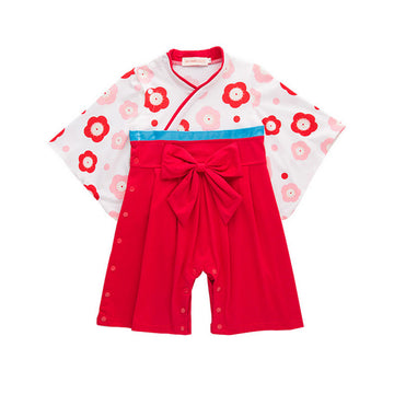 ひな祭りや記念撮影に♪ベビー袴ロンパース