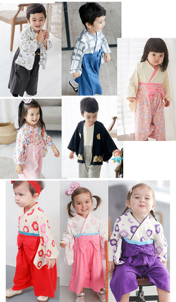 ひな祭りや記念撮影に♪ベビー袴ロンパース