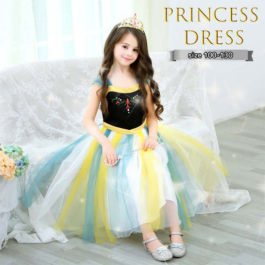 Princess Kids Fancy Dress Disney Halloween Cosplay Costume Dress Kids Baby Girl Costume Blue 100 110 120 130