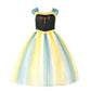 Princess Kids Fancy Dress Disney Halloween Cosplay Costume Dress Kids Baby Girl Costume Blue 100 110 120 130