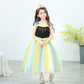 Princess Kids Fancy Dress Disney Halloween Cosplay Costume Dress Kids Baby Girl Costume Blue 100 110 120 130