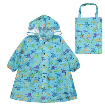 恐竜柄ターコイズブルーt/s