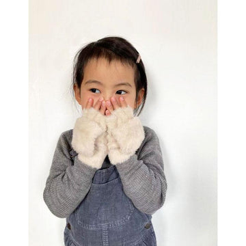 手袋 指だし 子ども モコモコ キッズ ジュニア スマホ おしゃれ 無地 シンプル 小学生 ベビー てぶくろ ミトン 男の子 女の子 暖か 園児