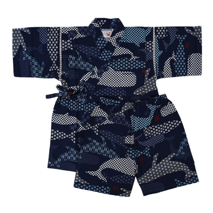 Boys' Jinbei Whale Pattern