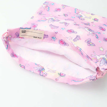 Kids Foret ユニコーン・恐竜・働く車・苺総柄巾着 Mサイズ