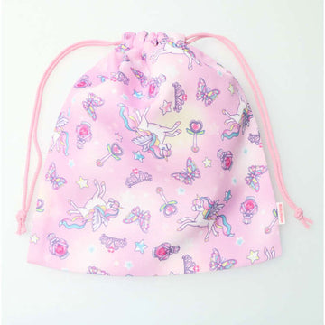 Kids Foret ユニコーン・恐竜・働く車・苺総柄巾着 Mサイズ