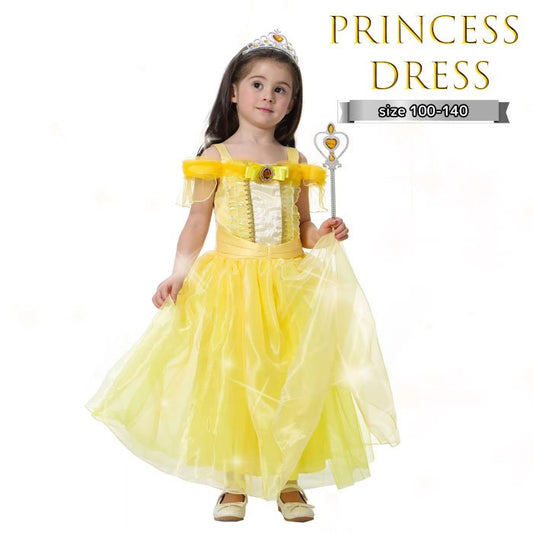 Princess Kids Fancy Dress Disney Halloween Cosplay Costume Dress Kids Baby Girl Outfit Blue 100 110 120 130 140