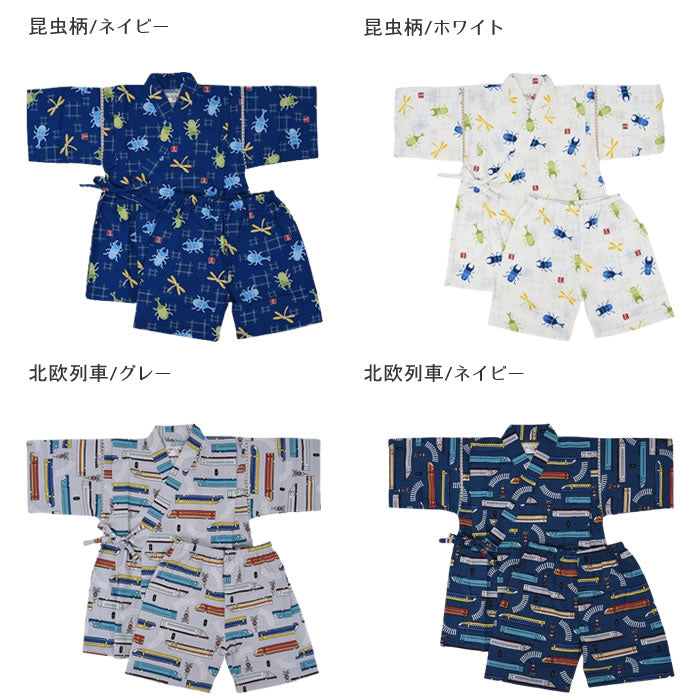 Boys' Jinbei with Dragonfly Pattern