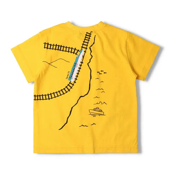 Hungry Heart 新幹線電車線路プリント半袖Ｔシャツ