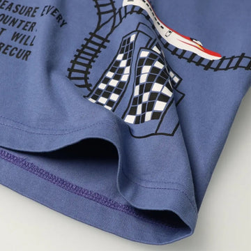 Hungry Heart 新幹線電車線路プリント半袖Ｔシャツ