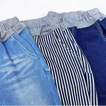 キッズ デニム ストレッチ パンツ サルエルパンツ ズボン ボトムス 子ども 男の子 女の子 細身 スキニー 保育園幼稚園 小学生 オフィシャルチーム