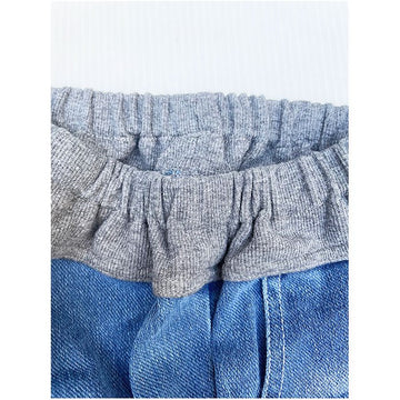 キッズ デニム ストレッチ パンツ サルエルパンツ ズボン ボトムス 子ども 男の子 女の子 細身 スキニー 保育園幼稚園 小学生 オフィシャルチーム