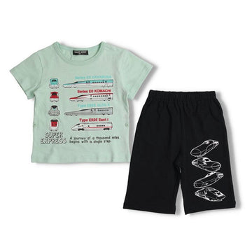 パジャマ 在来線 乗り物 電車 キッズ 半袖 上下セット ルームウェア 子ども 寝間着 部屋着 春 夏 薄手 男の子 女の子 キッズフォーレ
