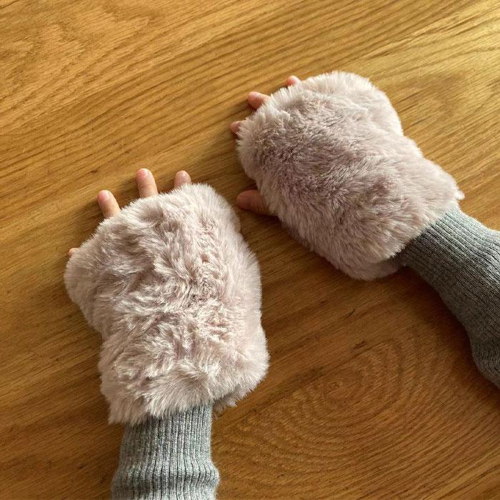 手袋 指だし 子ども モコモコ キッズ ジュニア スマホ おしゃれ 無地 シンプル 小学生 ベビー てぶくろ ミトン 男の子 女の子 暖か 園児