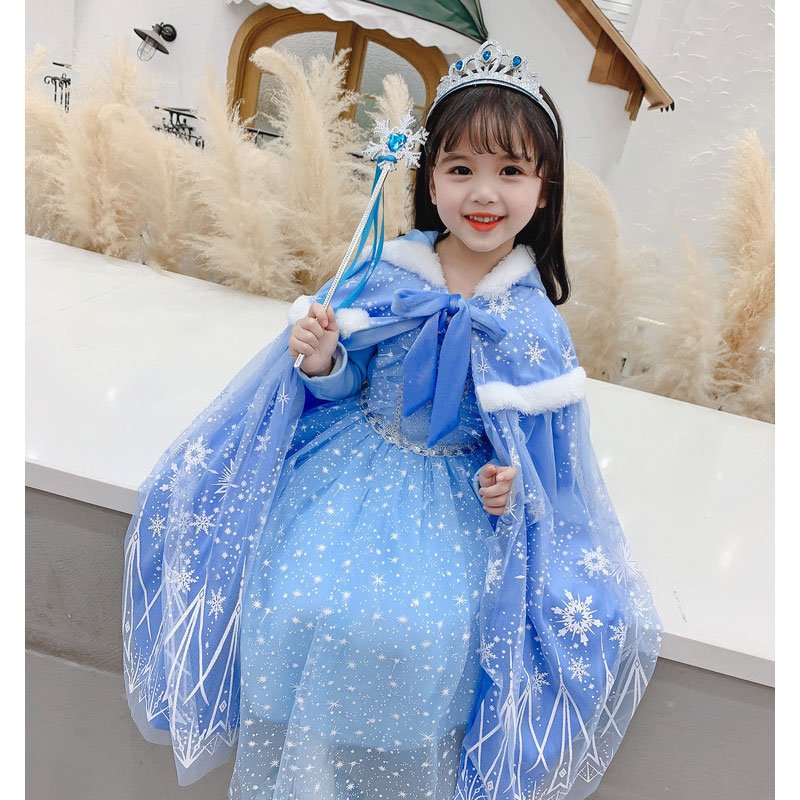 ハロウィン 仮装 プリンセス 子供 ドレス ブルー 女の子 140 - 通販