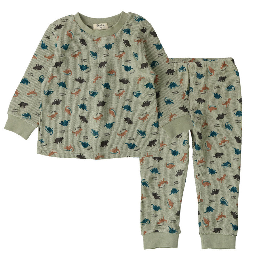 Children's pajamas, waffle pattern, top and bottom set, room wear